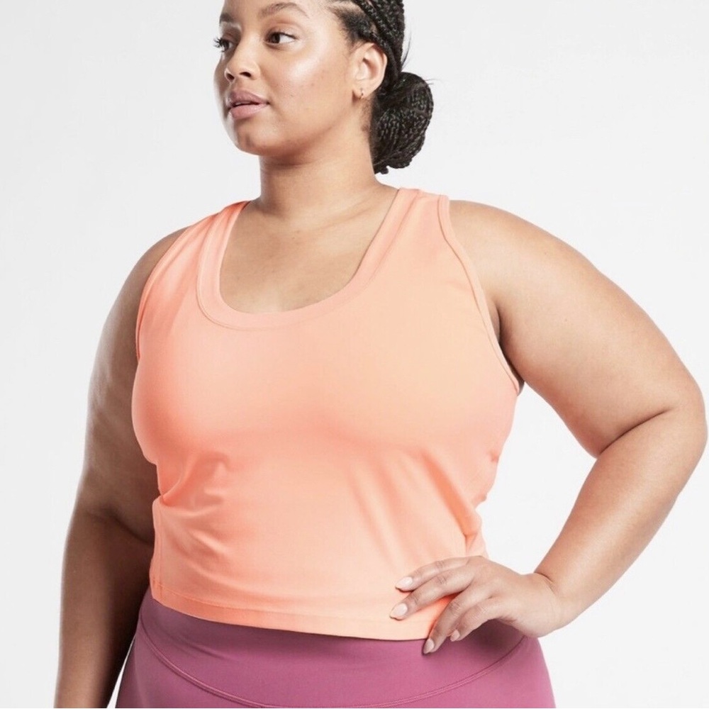 Athleta Shanti Crop Tank in Beach Peach